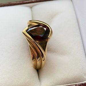 NEW 14KY Genuine Garnet Ring